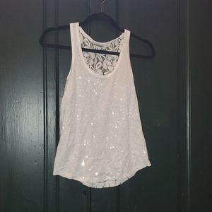 2/$25 Express Sequin Front Lace Back Tank